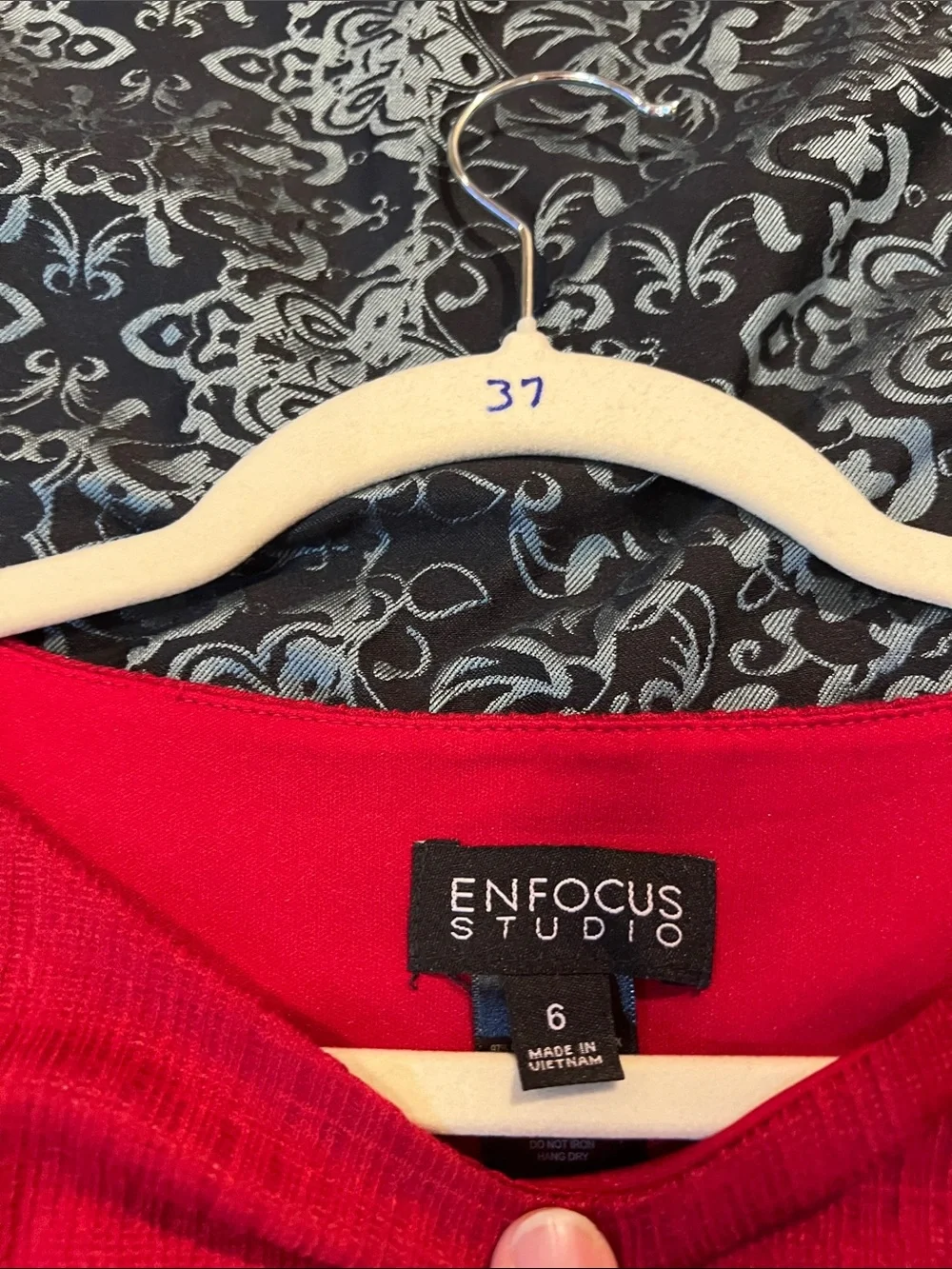 Enfocus Studio Red Sleeveless Midi Dress with Gold Buttons